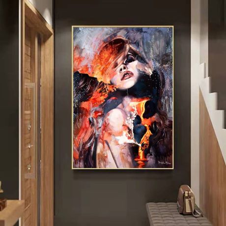 Fiery Woman Canvas Art - Image 5