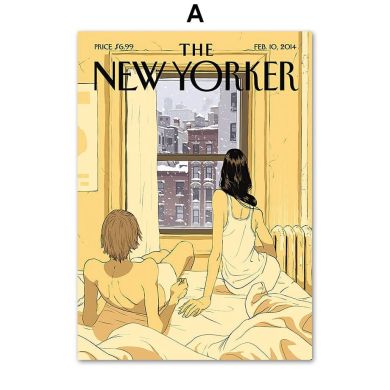 Vintage The New Yorker Magazines Covers Canvas Art - Image 5
