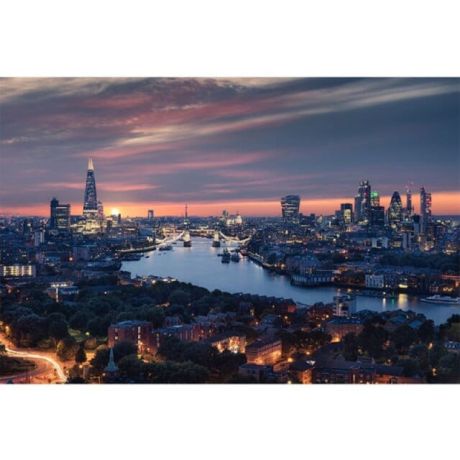Beautiful City Skyline Night View Canvas Art - Image 1