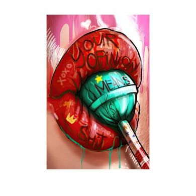 Colorful Sexy Lips Canvas Art - Image 8