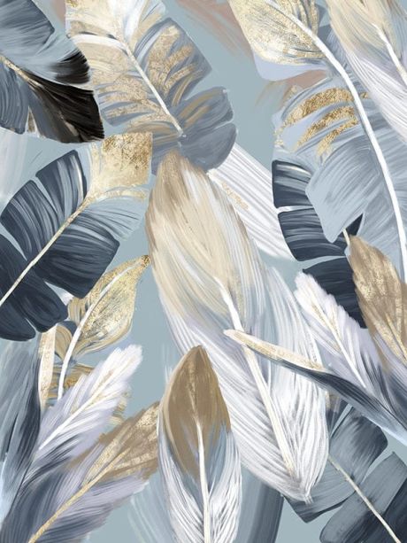 Gold Tropical Tree Palm Leaves Canvas Art - Image 6