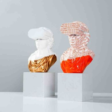 Roman Figure with VR Goggles Sculpture