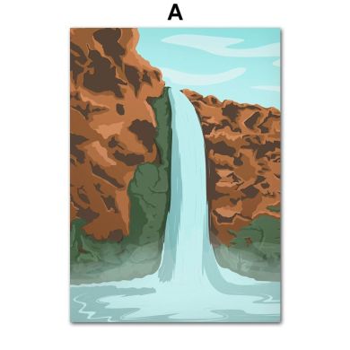 Highway Desert Waterfall Gallery Wall Canvas Art - Image 6