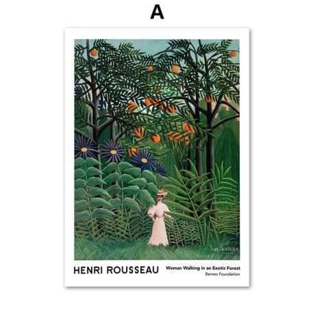 Henri Rousseau's Exotic Forest Canvas Art - Image 5