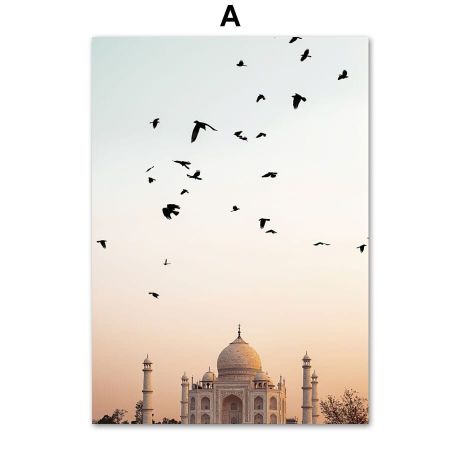 Taj Mahal Sunset Beach Gallery Wall Canvas Art - Image 5