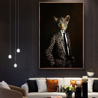 Leopard In Suit Canvas Art - Image 2