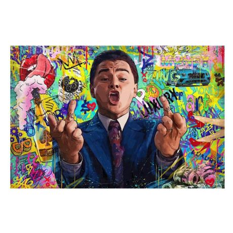 The Wolf Of Wall Street Graffiti Canvas Art - Image 7
