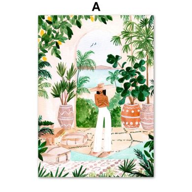 Moroccan Tropical Jungle Resort Canvas Art - Image 6