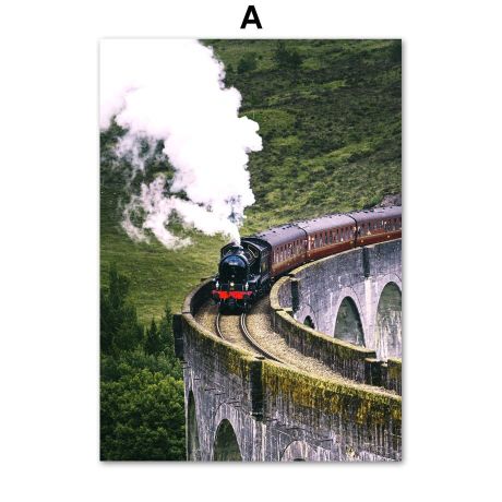 Grassland Train Trip Gallery Wall Canvas Art - Image 5