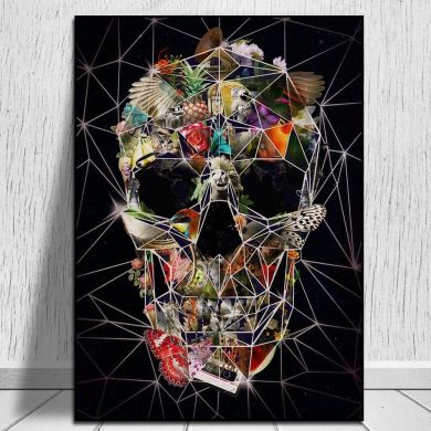 Dark Flower Skull Canvas Art - Image 14
