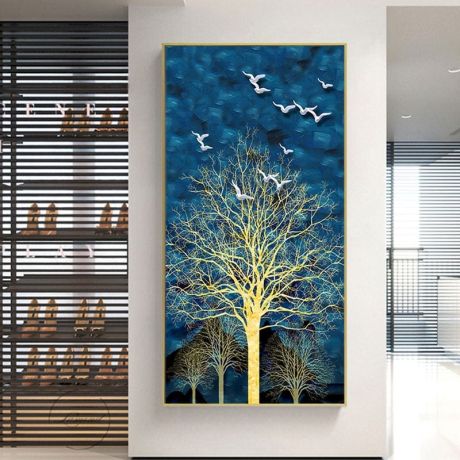 Golden Plant & Animal Scenery Canvas Art - Image 2