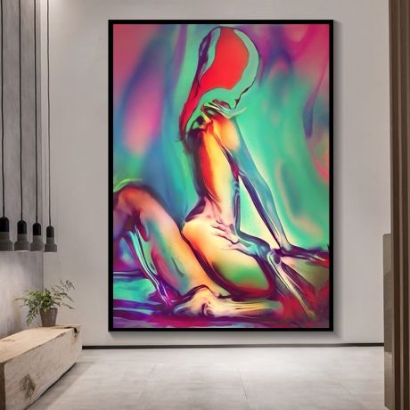 Nude Cowgirl Erotic Lover Canvas Art - Image 3