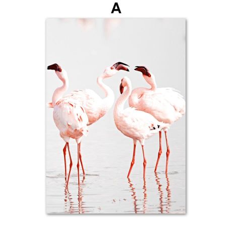 Surfing With The Flamingos Canvas Art - Image 5
