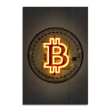 Bitcoin Neon Print Canvas Art - Image 7