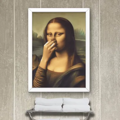 Funny Mona Lisa Bad Smell Bathroom Wall Art Print