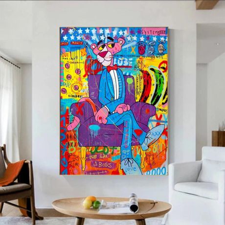 Cartoon Pink Panther Graffiti Art - Image 2