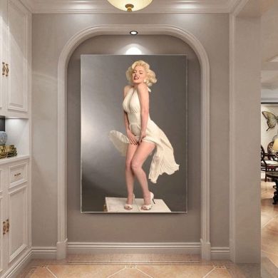 White Dress Marilyn Monroe Canvas Art - Image 2