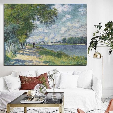 Claude Monet Seine in Argenteuil Canvas Art - Image 2