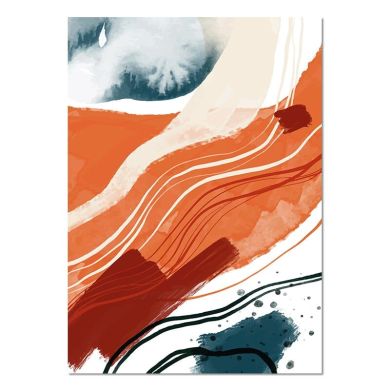 Line Orange Brush Canvas Art - Image 9