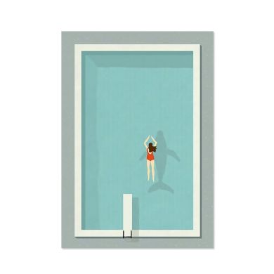 Retro David Hockney's Swimming Pool Canvas Art - Image 1