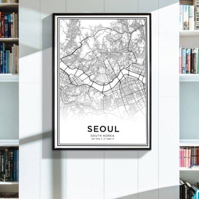 Seoul City Metro Map Canvas Art - Image 3