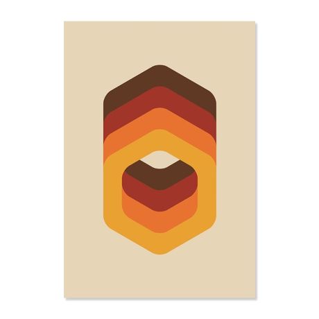 Mid Century Hexagon Shape Canvas Art - Image 7