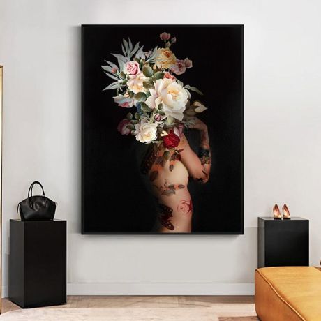 Women Flower & Butterfly Canvas Art - Image 2