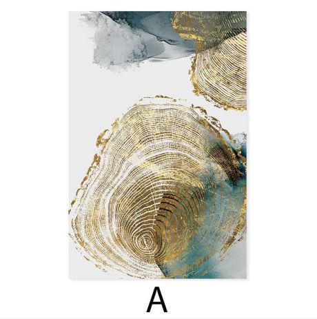 Golden Emerald Leaf Trail Canvas Art - Image 5