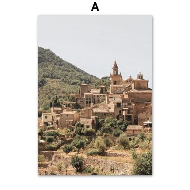 Vintage European Village Architecture Canvas Art - Image 5