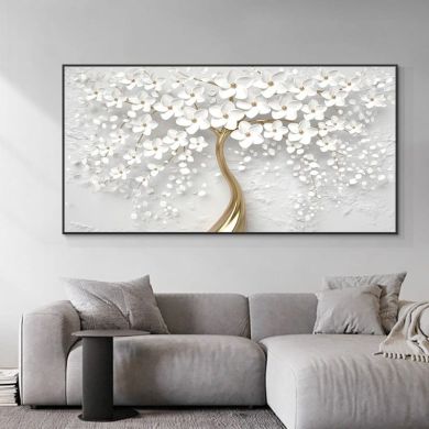 White Flowers Canvas Art - Image 2