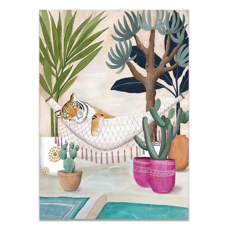 Jungle Animal Resort Canvas Art - Image 1