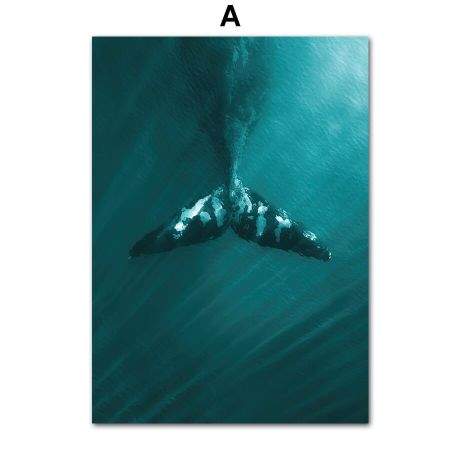 Ocean Wave Whale Dolphin Gallery Wall Canvas Art - Image 5