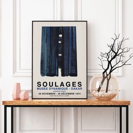Pierre Soulages Paintings Canvas Art - Image 2