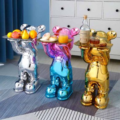 Electroplated Bear Tray Statue