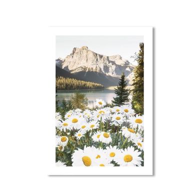 Beautiful Flowers Lake Sunset Gallery Wall Canvas Art - Image 10