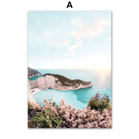 Santorini Architecture Sea Beach Canvas Art - Image 5