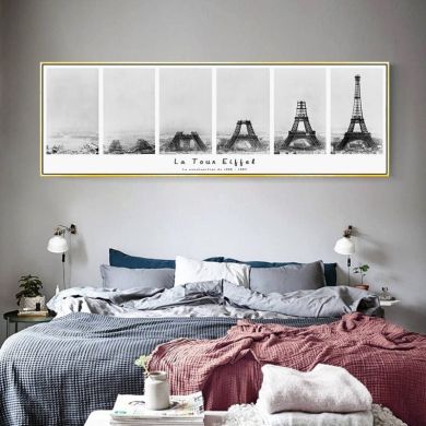 Eiffel Tower Construction Timeline Canvas Art - Image 2