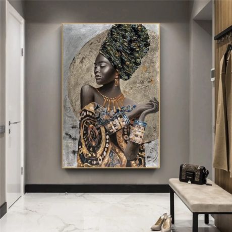Gorgeous African Woman Painting Canvas Art - Image 2