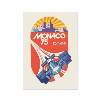 Vintage Monaco Circuit Painting Canvas Art - Image 5