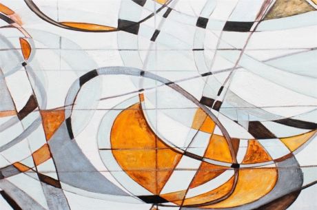 Abstract Sliced Orange Canvas Art - Image 1