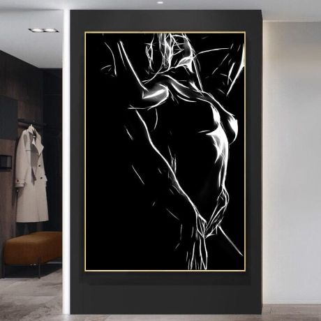 Shades of Nude Couple Canvas Art - Image 2