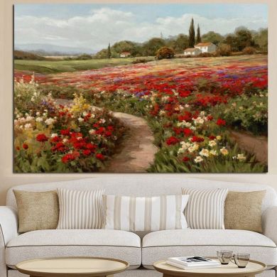Vintage Oldtown Village Landscape Canvas Art - Image 2