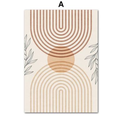 Boho Line Plants Leaf Canvas Art - Image 6