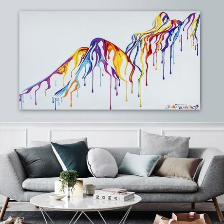 Colorful Abstract Nude Woman Canvas Art - Image 5