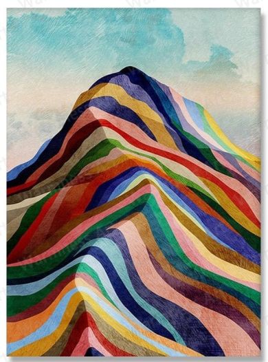 Mountain Sun Sea Rainbow Canvas Art - Image 8