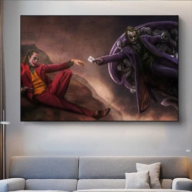 The Joker by Heath Ledger & Joaquin Phoenix Canvas Art - Image 2