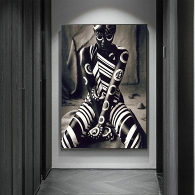 African Body Painting Canvas Art - Image 2