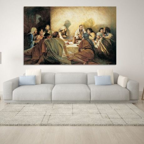 Jesus in the Last Dinner Canvas Art - Image 1
