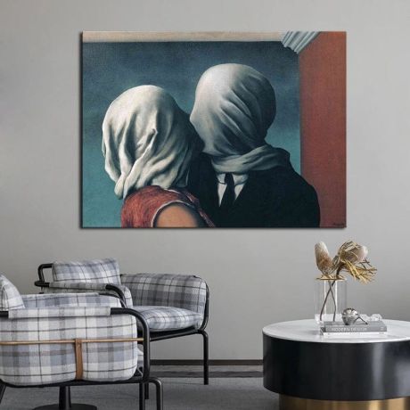 The Lovers by Rene Magritte Canvas Art - Image 2