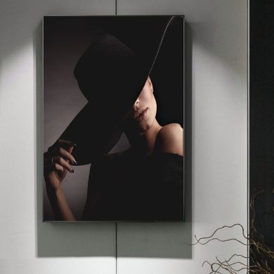 Elegant Woman Black Canvas Art - Image 4